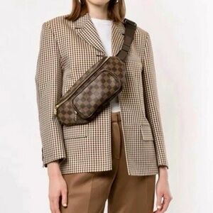 LOUIS VUITTON Authentic Bum Bag Melville Waist Bag Damier Ebene